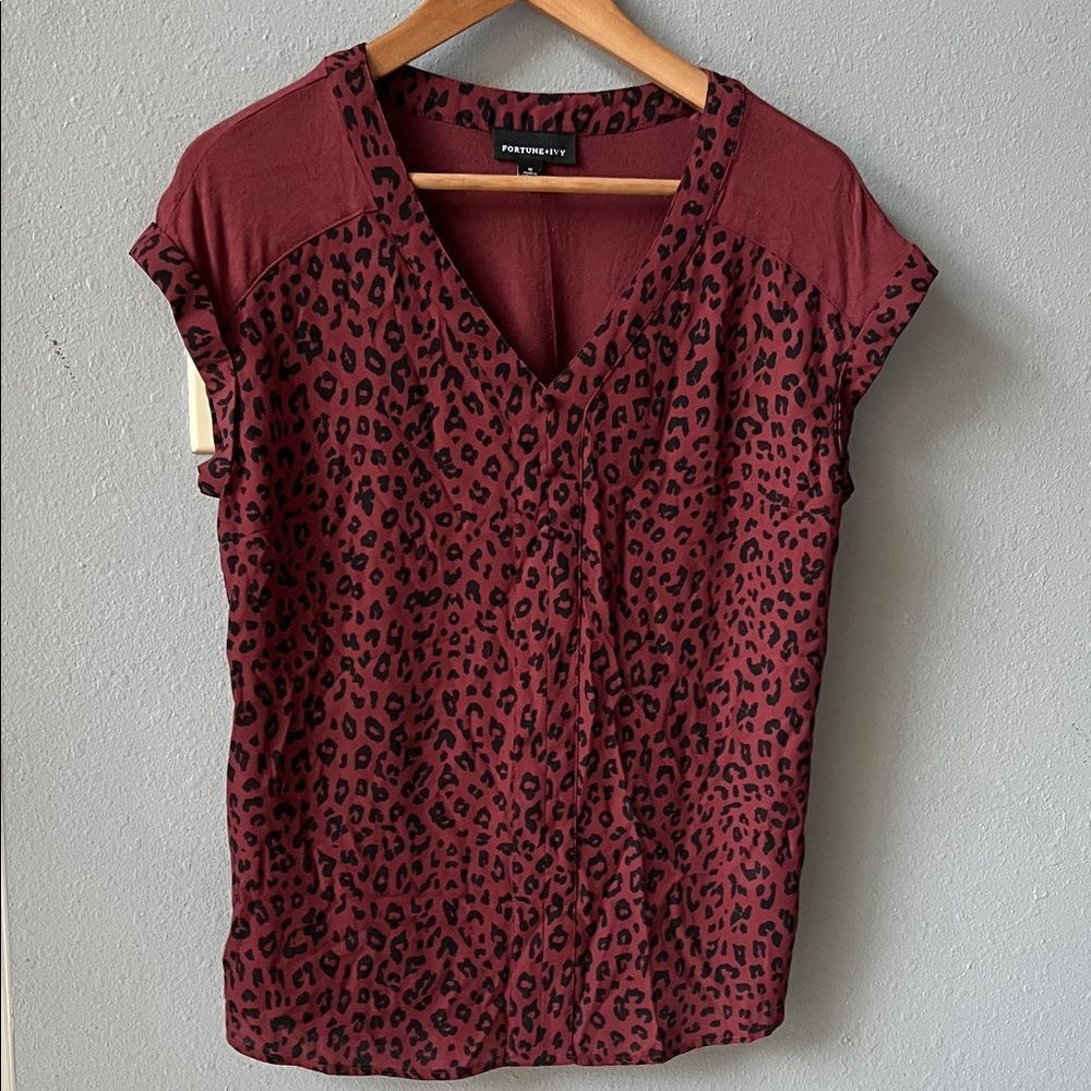 Fortune + Ivy Helina Leopard print top